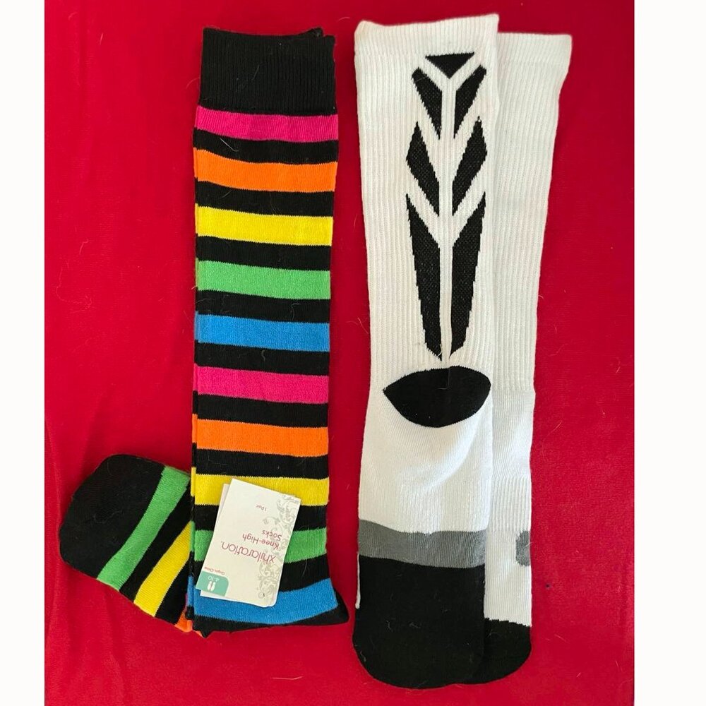 Socks: NWT Athletic & Fun Socks, 4 Pack, Size 4-10